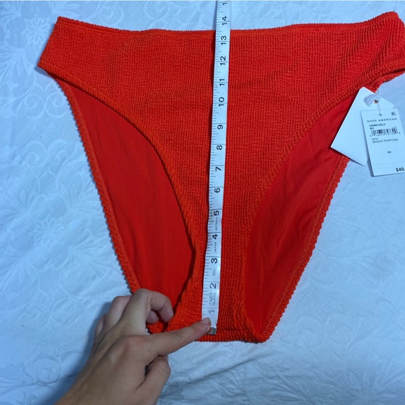 NWT Good American High Rise Bikini Bottoms 2X / 3X size 5/6 Bright Poppy Crinkle - Picture 5 of 9